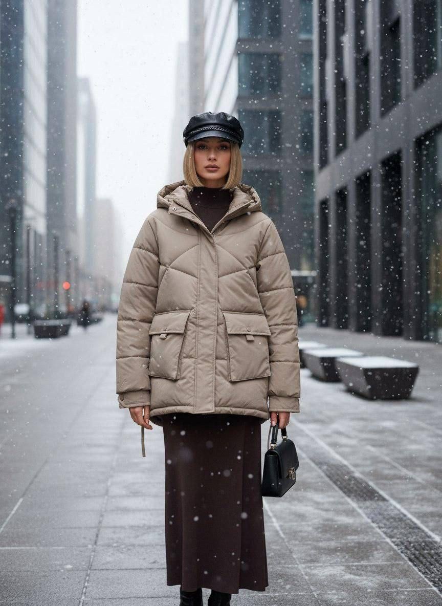 бежевый пуховик,оверсайз куртка,пуховик,короткий пуховик,куртка женская