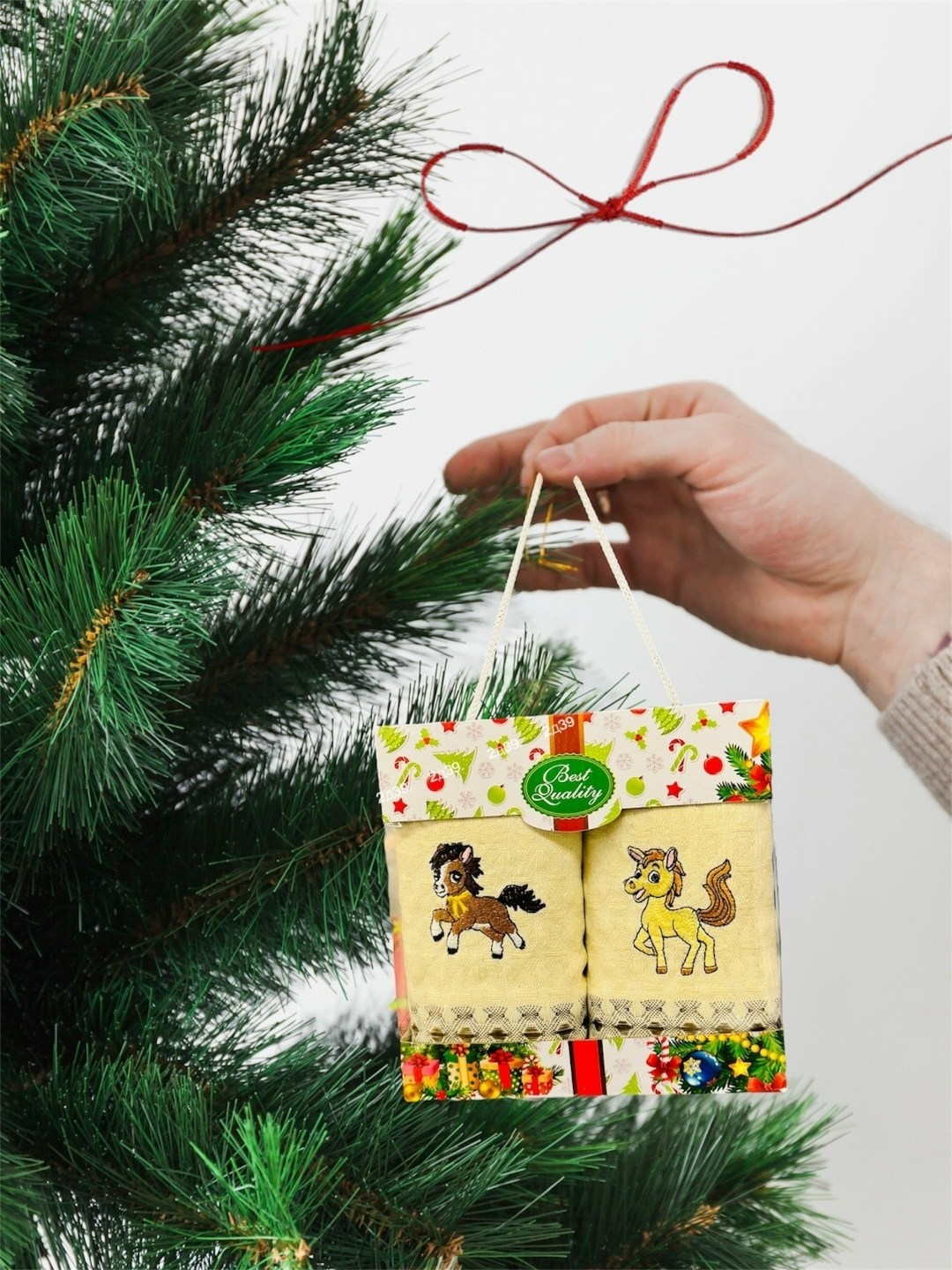 наборы полотенец,набор новогодних полотенец из хлопка 25х50см,полотенца кухонные набор новогодние с символом,подарочный набор кухонный полотенца,набор кухонные полотенец