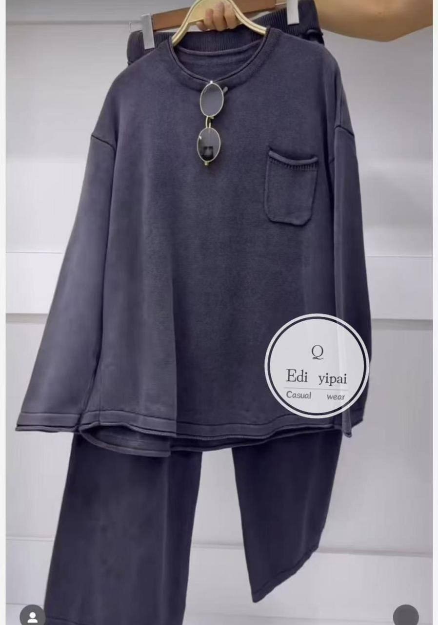 женский спортивный костюм из свитшота и брюк с широкими штанинами,повседневный костюм,костюм трикотажный,спортивные костюмы,спортивные костюмы оверсайз