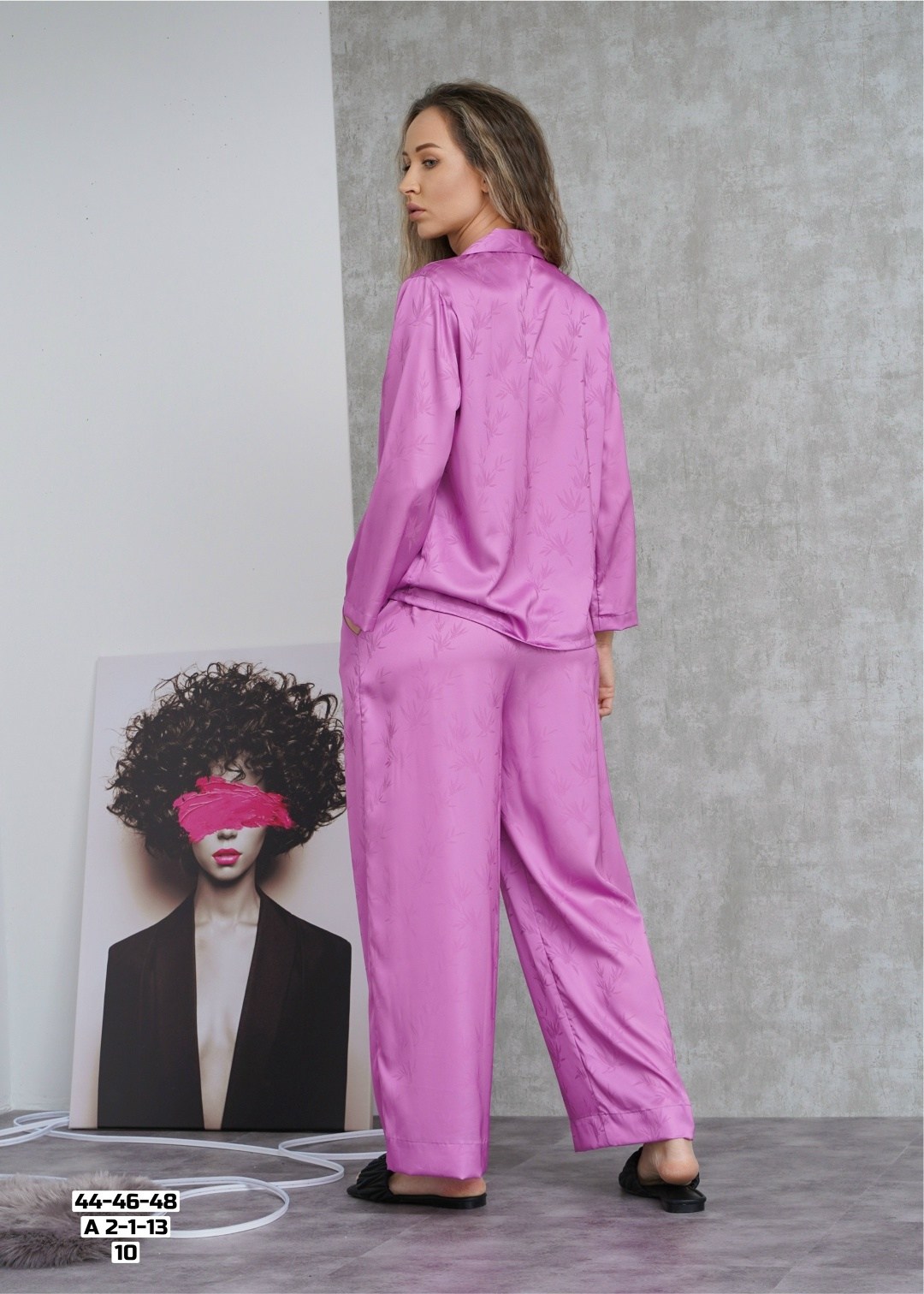 атласный брючный костюм с перьями,шелковый костюм в пижамном стиле,пижама женская,костюм женский,домашний костюм пижама