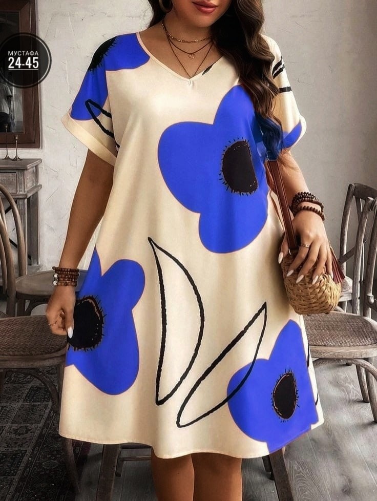 женское летнее платье,платье женская,платье cвободного кроя,женское платье больших размеров,платье туника