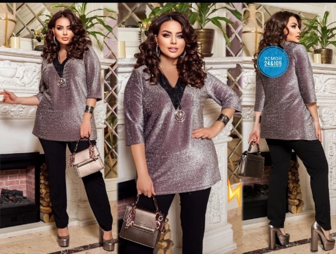женская блузка ткань люрекс,блузки из люрексовой ткани для полных женщин,блузка из люрекса,костюм с блузкой люрекс