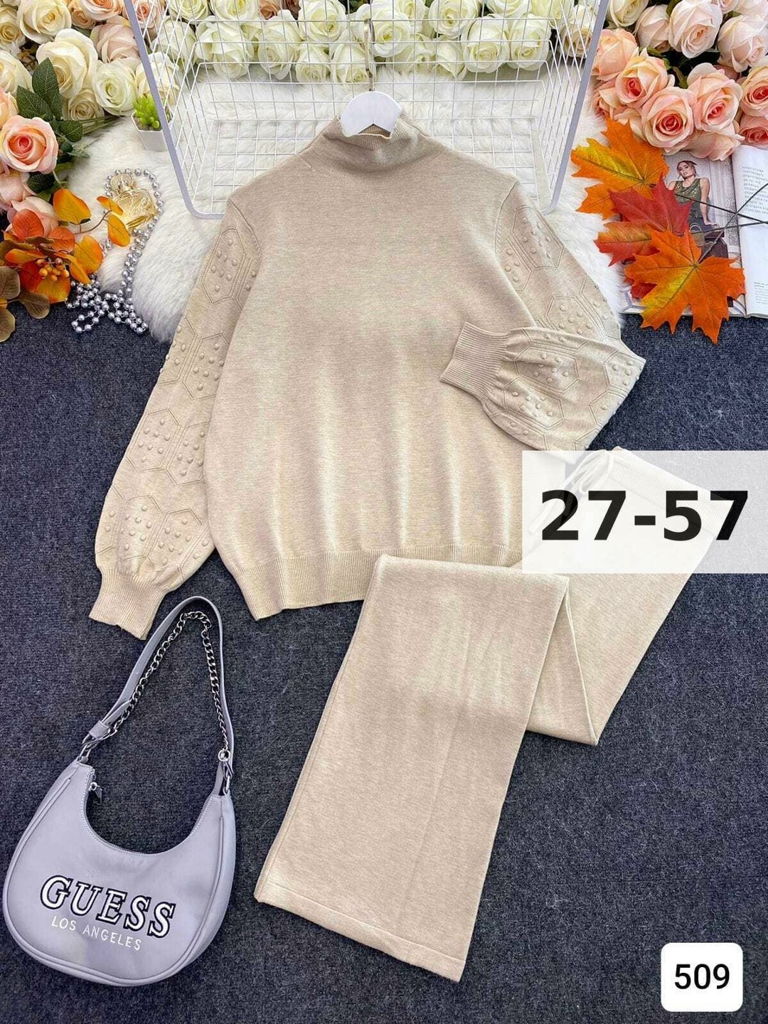 костюм женский кофта и штаны one size 42-48 арт. 1549637,костюм двойка кашемир,трикотажные костюмы,женские костюмы,костюм с брюками