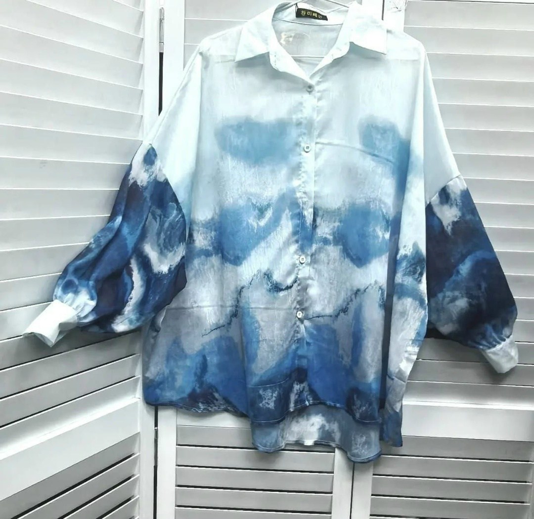 рубашка женская,рубашка с облаками,рубашка повседневная,рубашка с принтом,рубашка модная