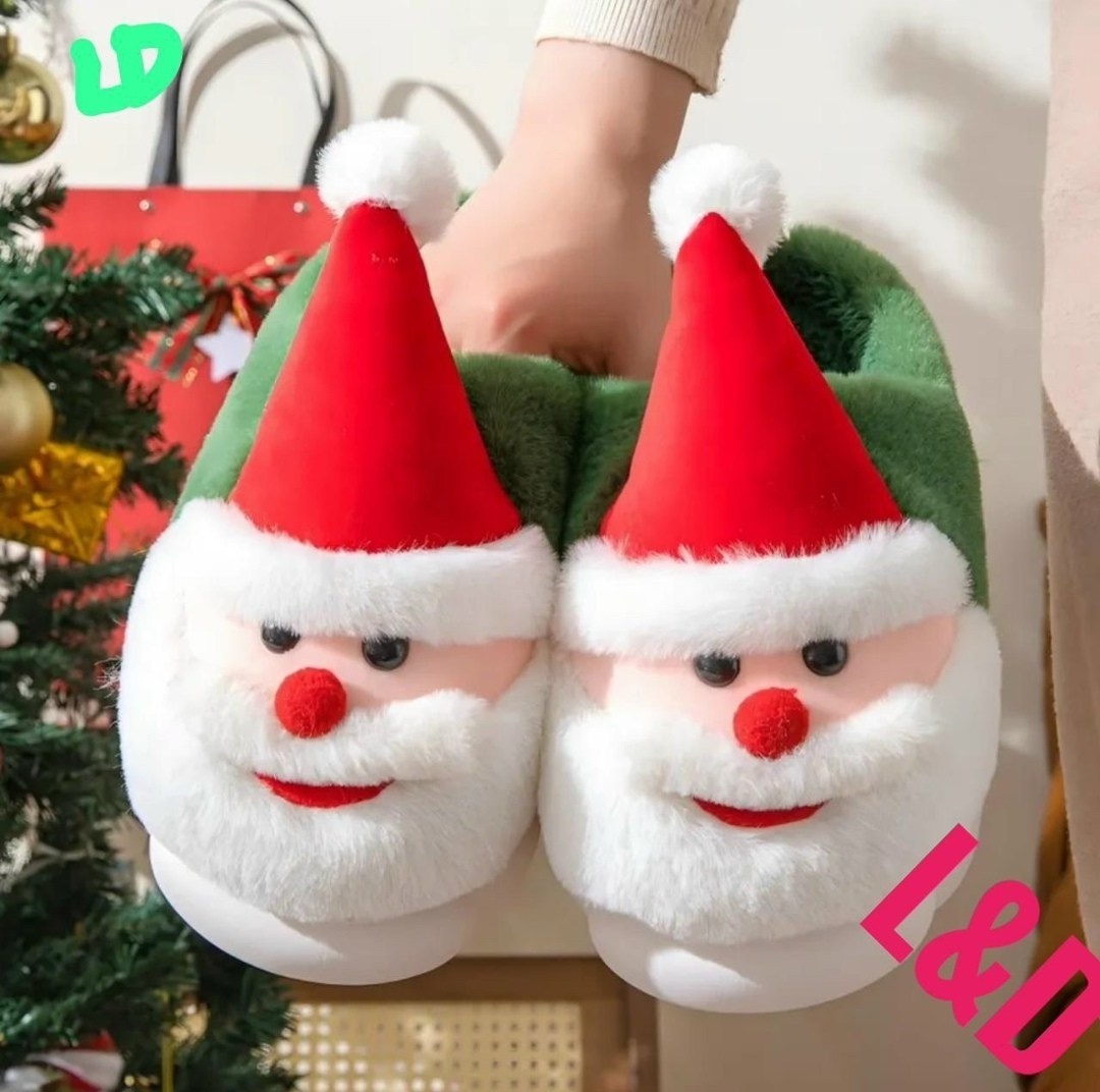 рождественские тапочки санта-клауса,новогодние тапочки,зимние рождественские тапочки с санта-клаусом,парные рождественские тапочки санта-клауса,зимние женские рождественские тапочки санта-клауса