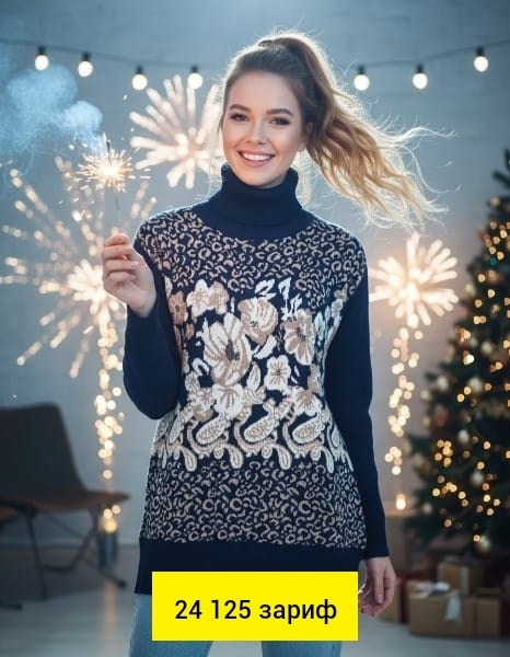 джемпер вязаный с новогодним принтом,вязаные свитера женские,свитер,женский свитер,теплый джемпер