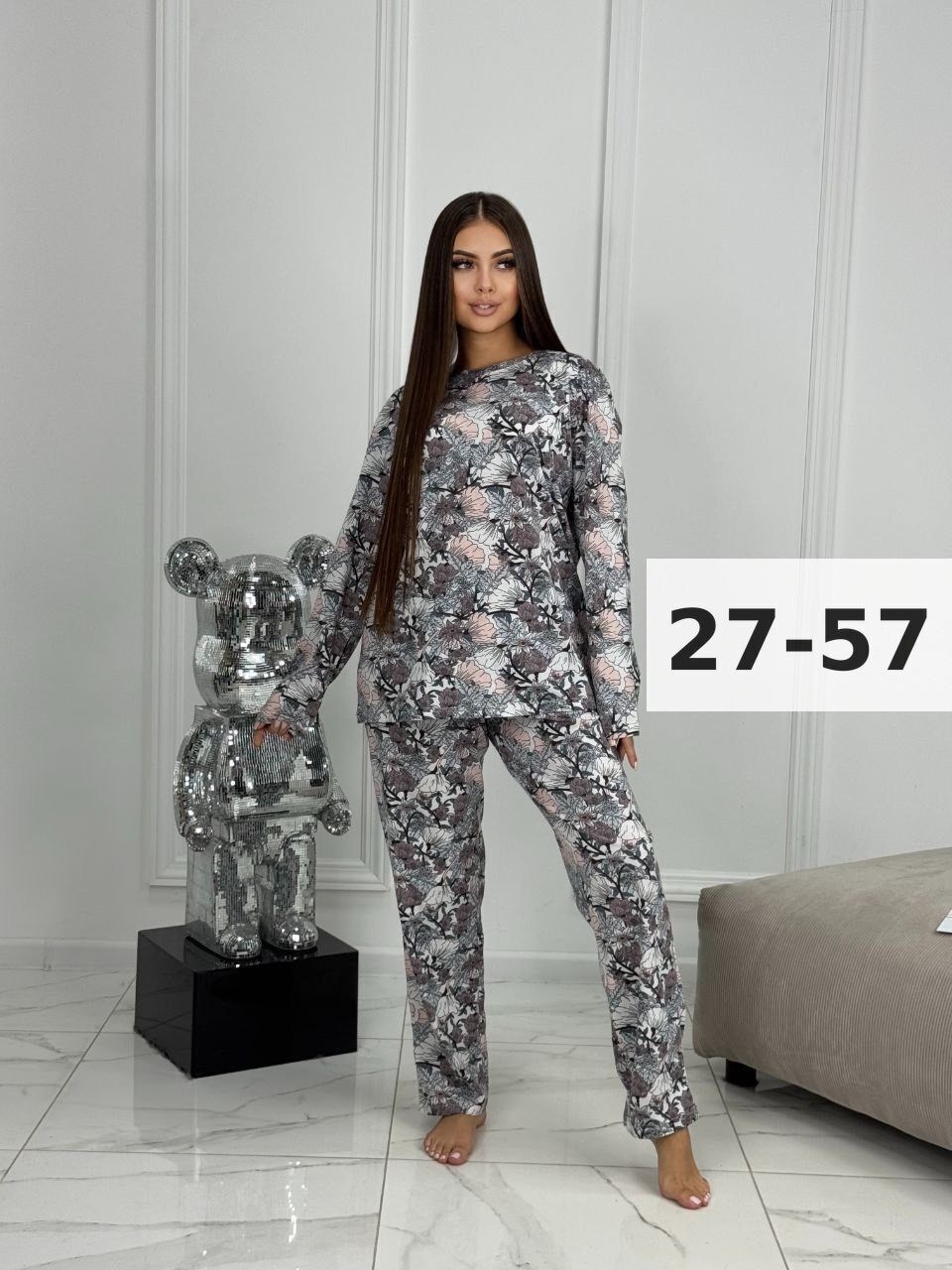 пижама женская теплая со штанами mira new collection,женская пижама,домашний костюм пижама,пижама с штанами,пижама