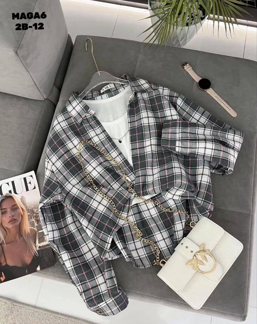 рубашка в клетку с майкой beststyle,рубашка в клетку,рубашка beststyle в клетку,женская рубашка в клетку,рубашка женская в клетку оверсайз
