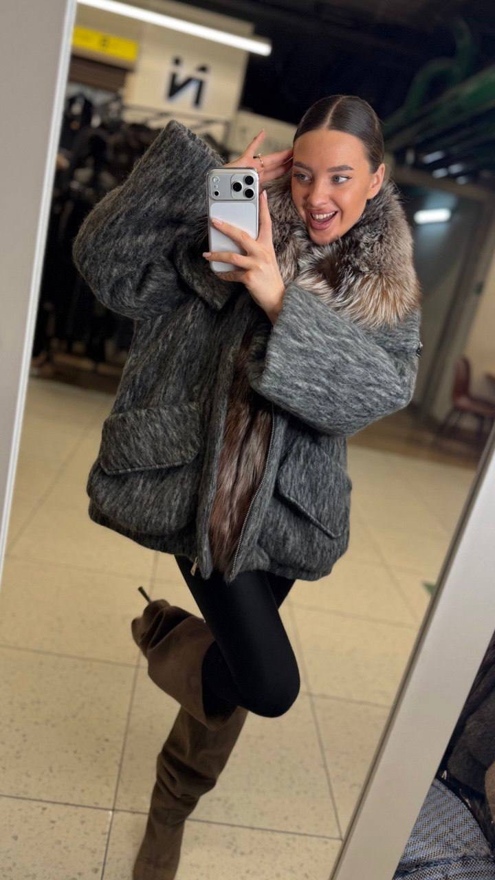 пуховики с мехом,куртка - пуховик с мехом,зимняя куртка-пальто оверсайз,женский пуховик,куртка-пуховик с мехом zz-6399-65-sr-en