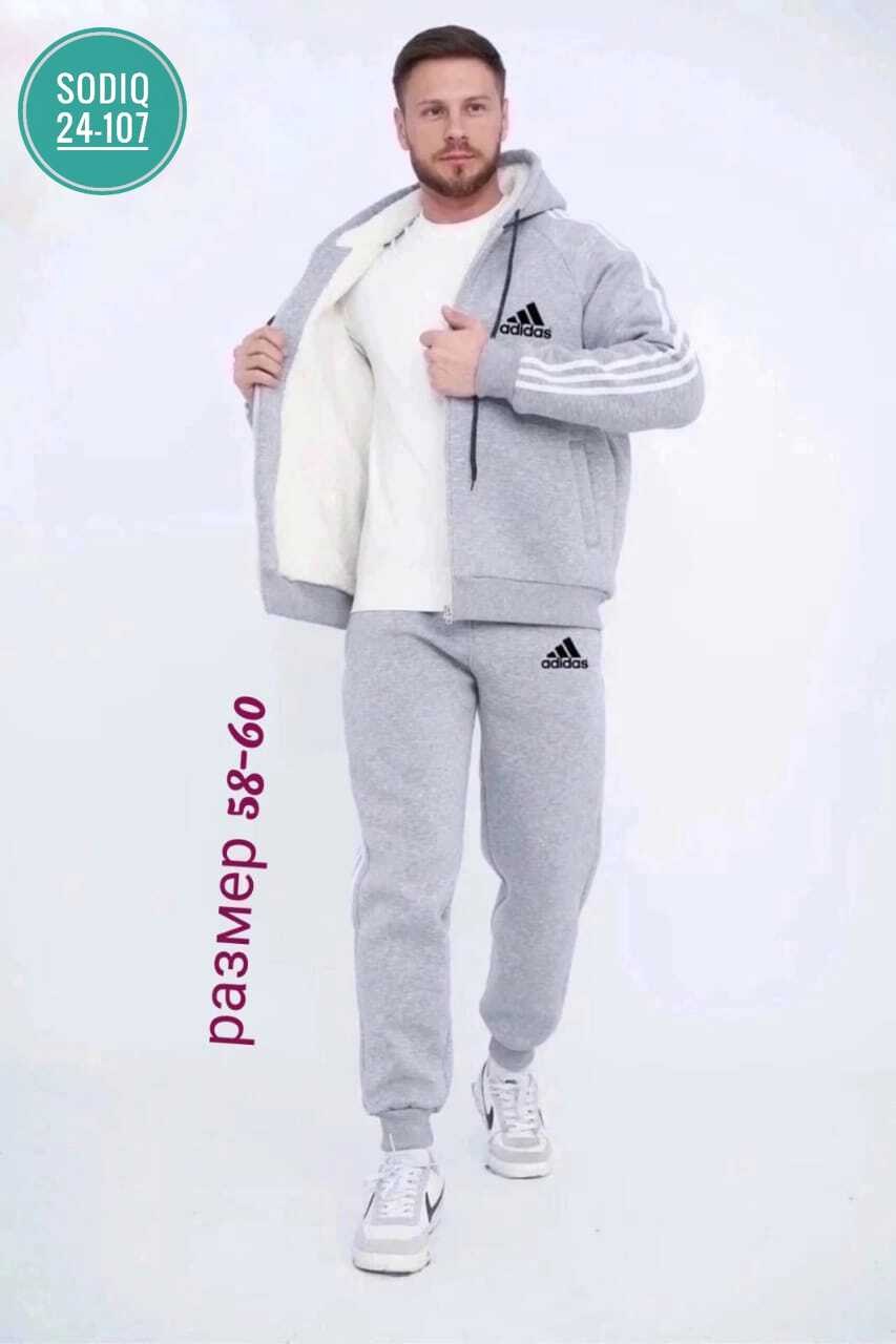 костюм спортивный зимний,спортивные костюм,тёплый костюм адидас мужскоц,костюм адидас мужской серый 2025,спортивный костюм мужской на флис
