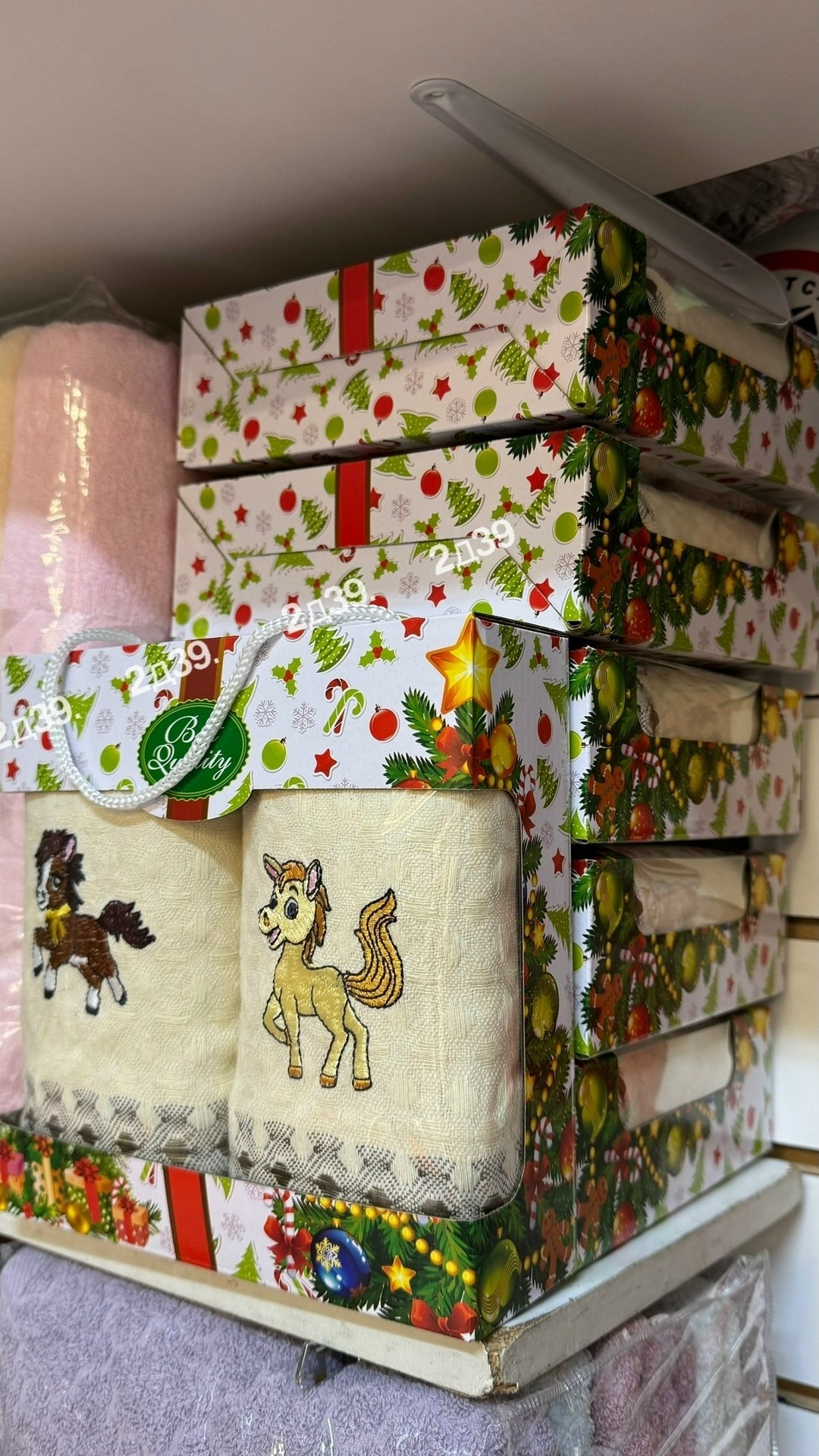 наборы полотенец,набор новогодних полотенец из хлопка 25х50см,полотенца кухонные набор новогодние с символом,подарочный набор кухонный полотенца,набор кухонные полотенец