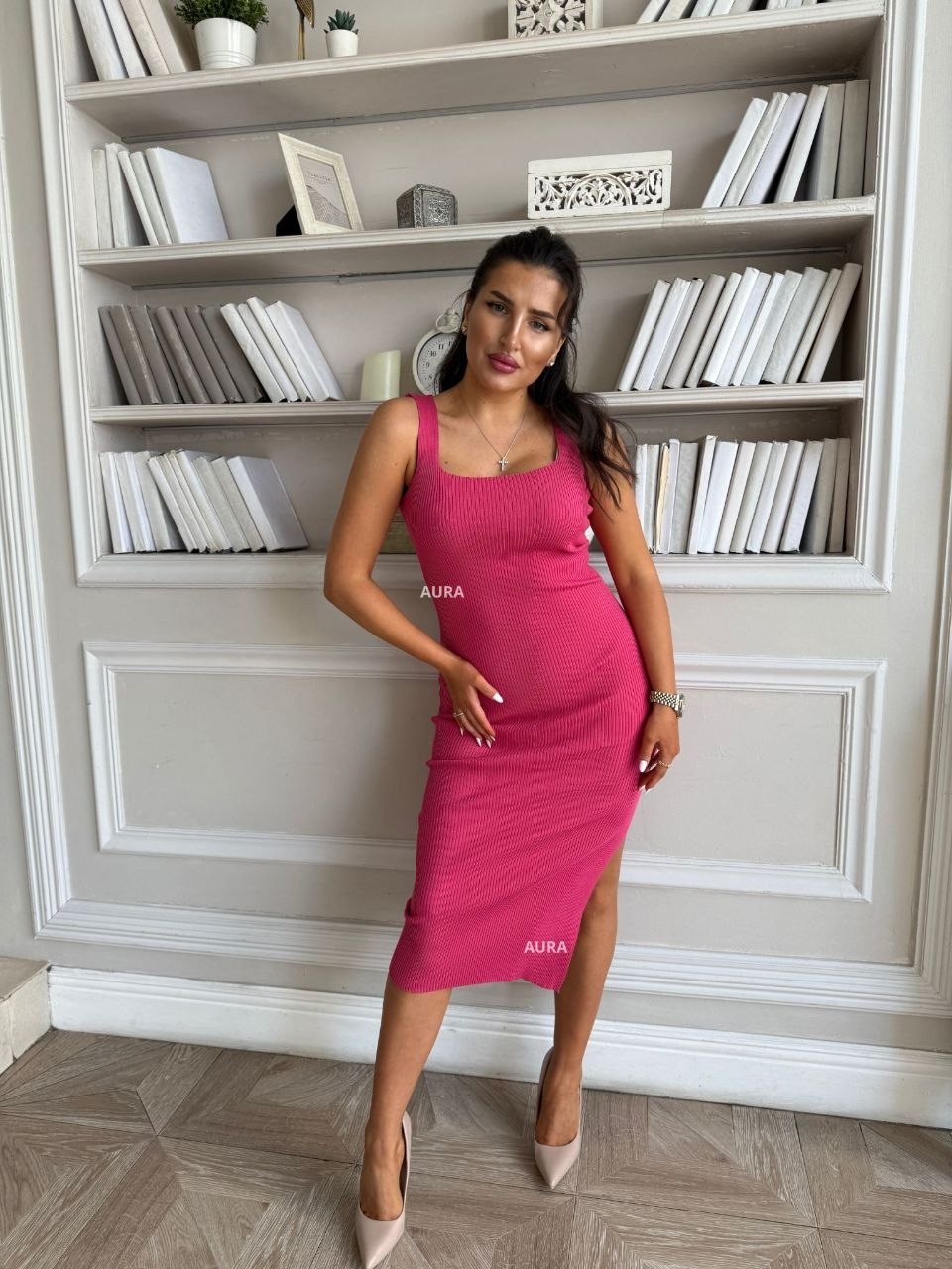 розовое платье лапша,платье-лапша,платье лапша на лямках,стильное платье,малиновое платье