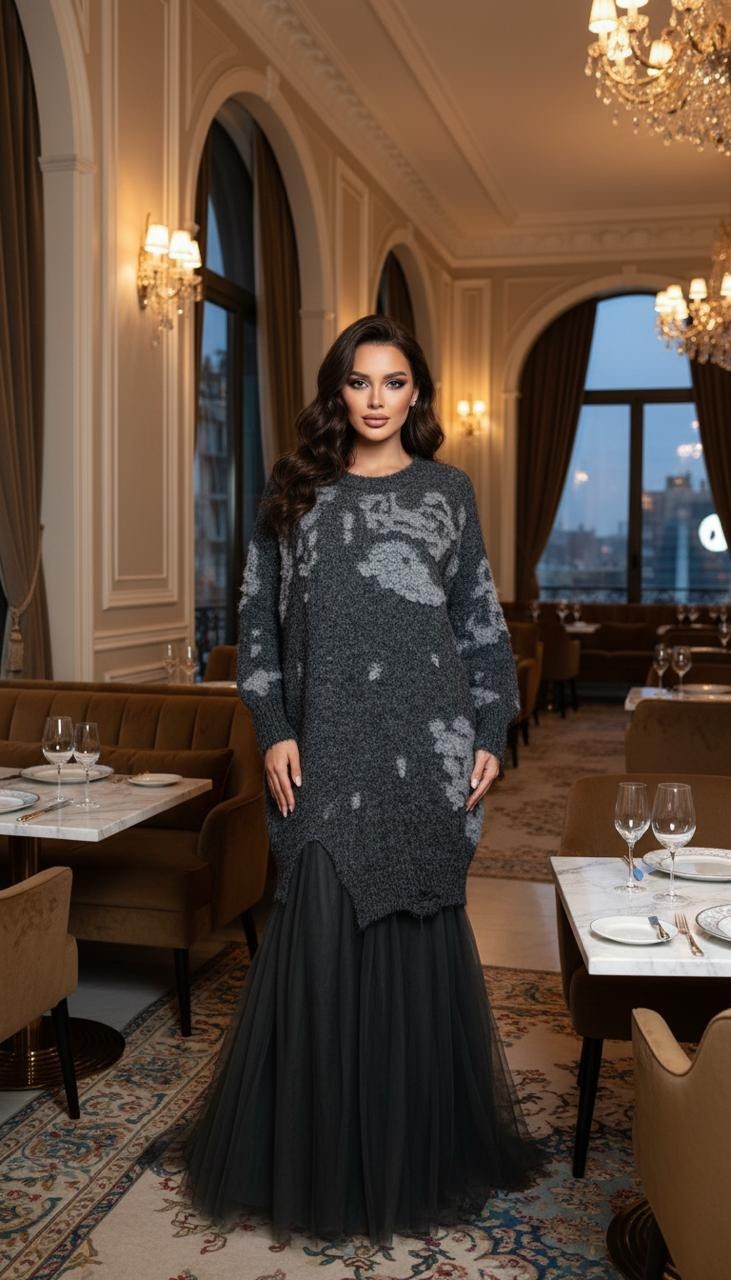 платье вязаное теплое,вязаное платье,вечернее платье,платье и накидка