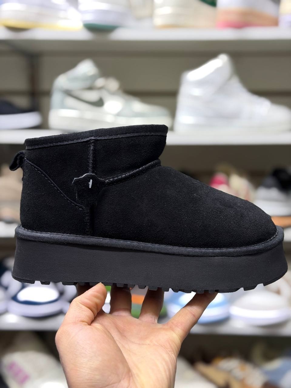 ,угги женские,угги ugg женские,зимняя ,угги чёрные женские замша