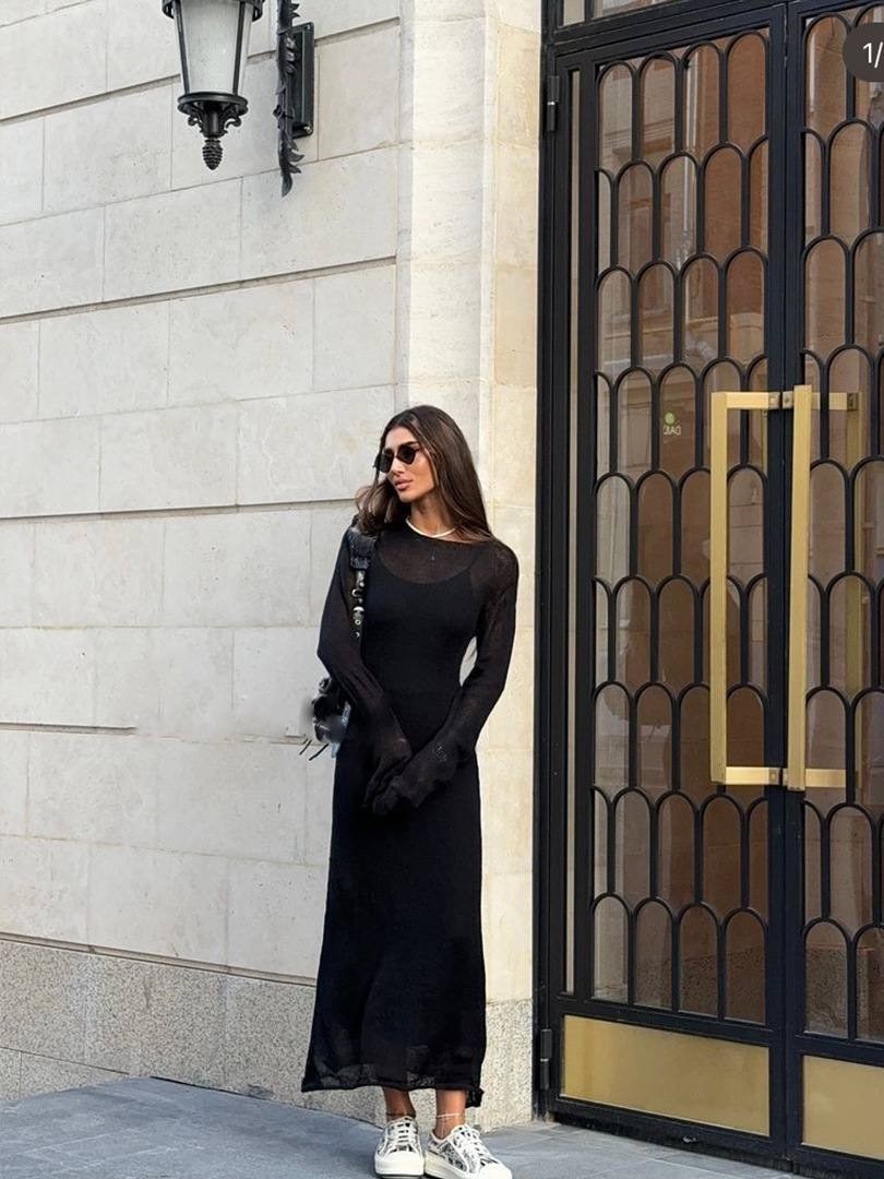 вязаное длинное платье,платье лапша черное,трикотажное платье,длинное платье,трикотажное длинное платье