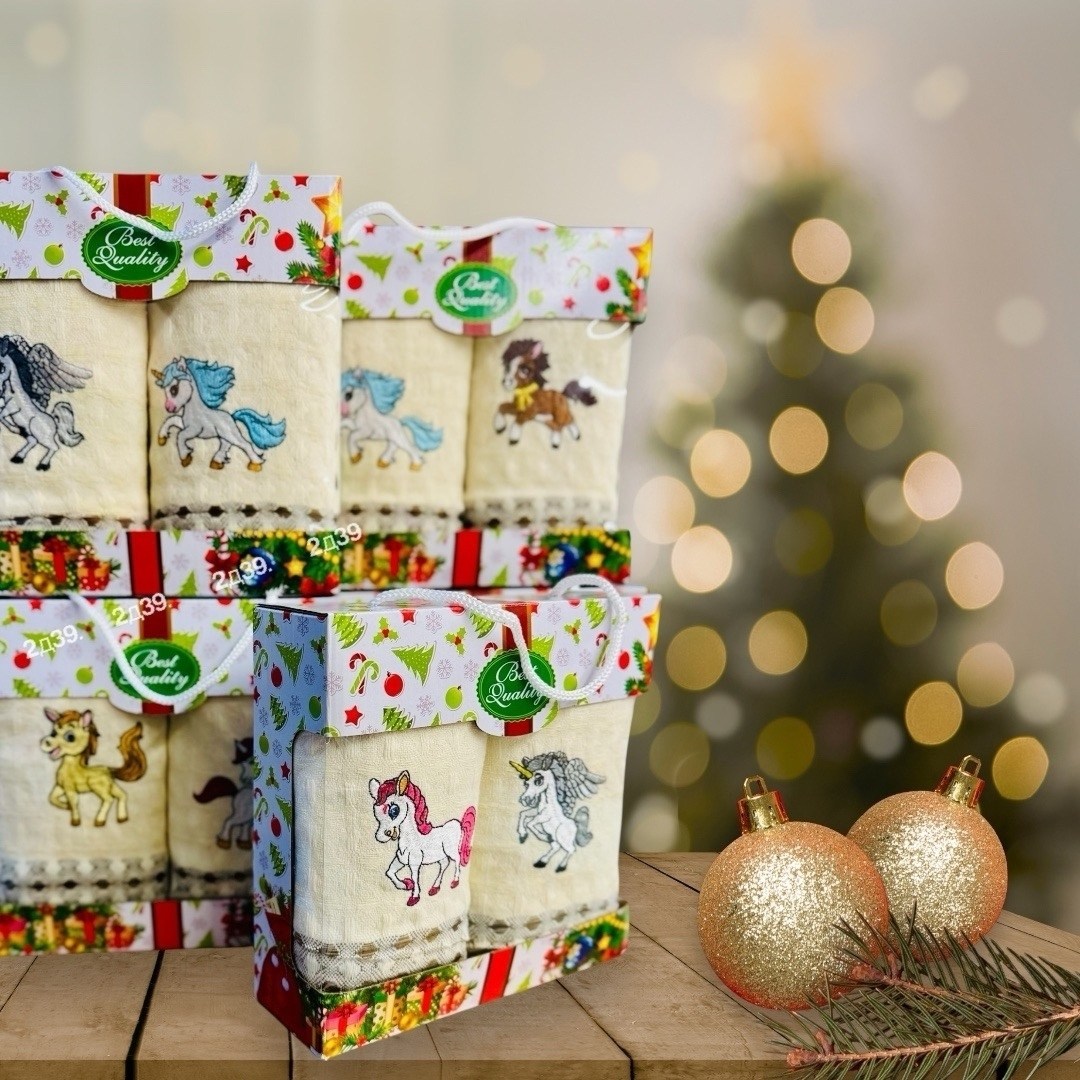 наборы полотенец,набор новогодних полотенец из хлопка 25х50см,полотенца кухонные набор новогодние с символом,подарочный набор кухонный полотенца,набор кухонные полотенец