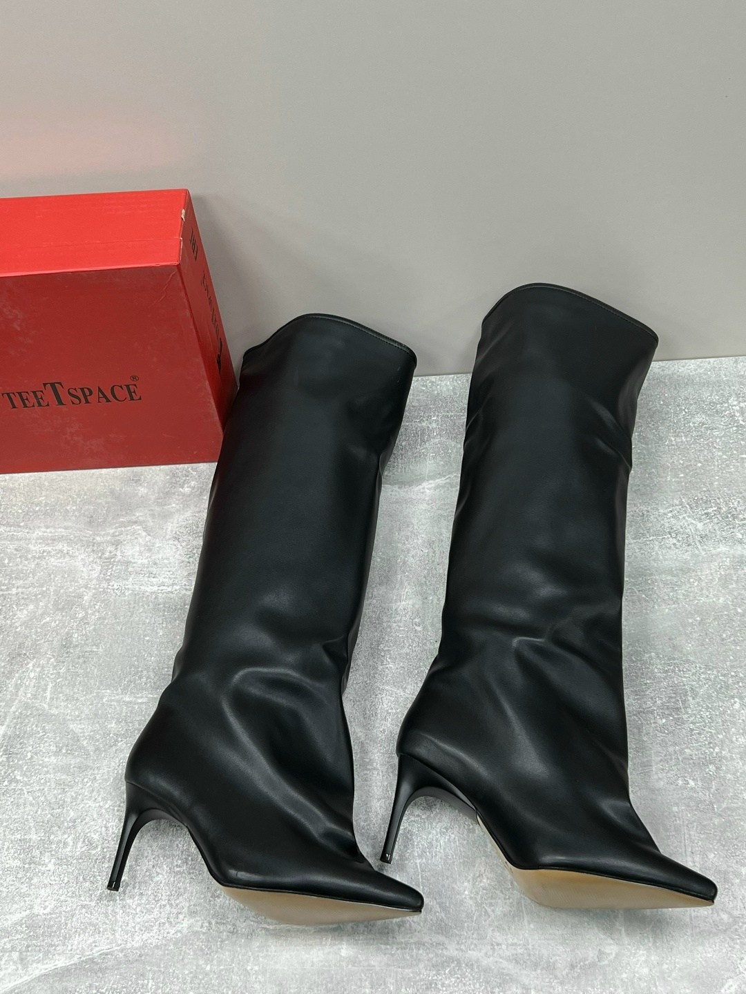 женские сапоги до колена с острым носком на высоком каблуке,сапоги донна бализа,женские сапоги,женские ботфорты с кожаной подкладкой черные сапоги на шпильке,шикарные сапоги