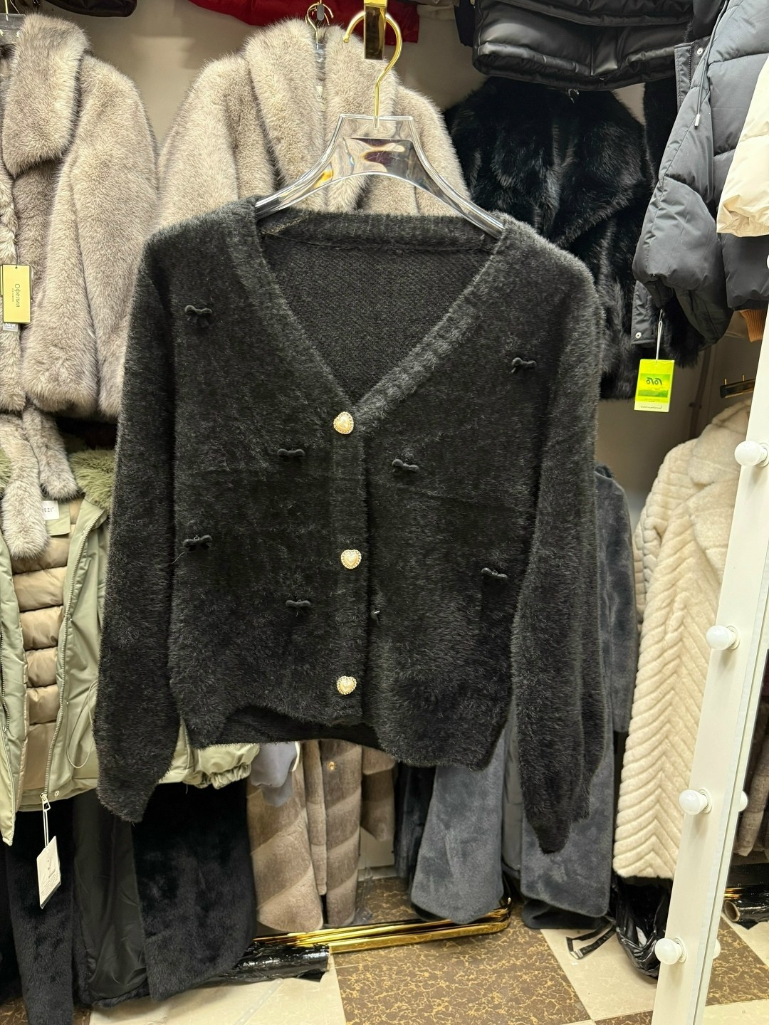 вязаный кардиган,вязаный кардиган из искусственной норки и кашемира,кардиган,женский вязаный кардиган,женский вязаный кардиган с длинными рукавами