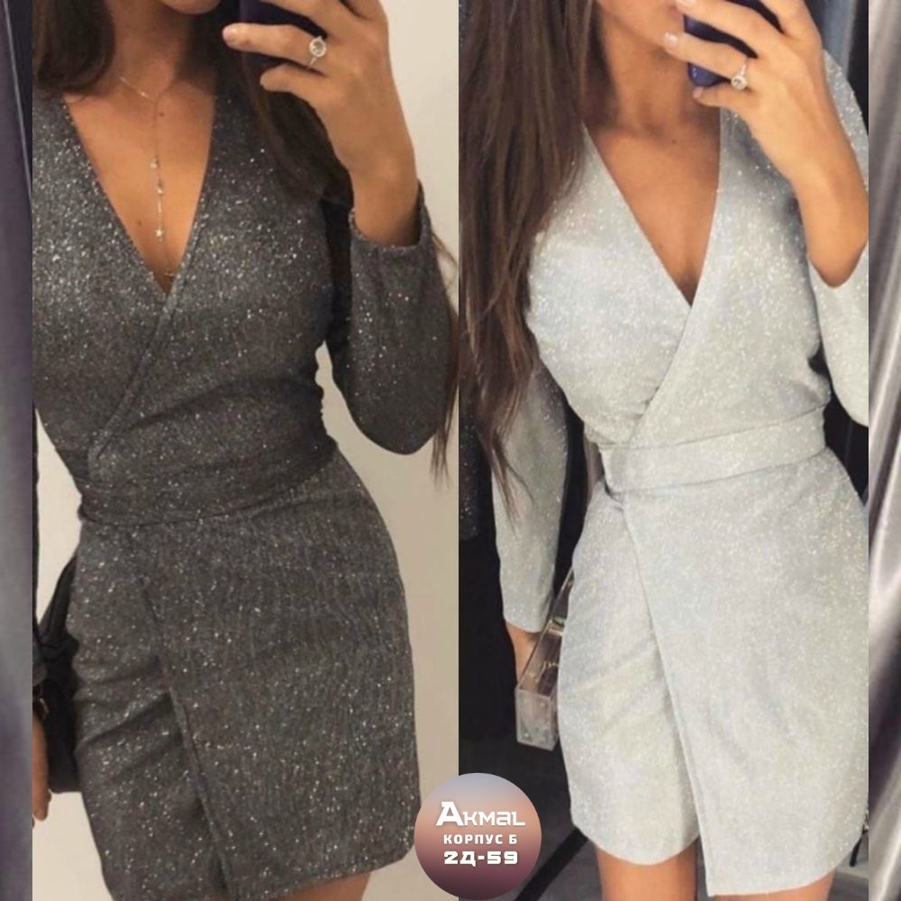 платье женское ткань люрекс,новое серое серебрянное люрексовое платье на запах,серое серебряное люрексовое платье на запах,блестящее платье на запах темно-серый люрекс,платье с люрексом