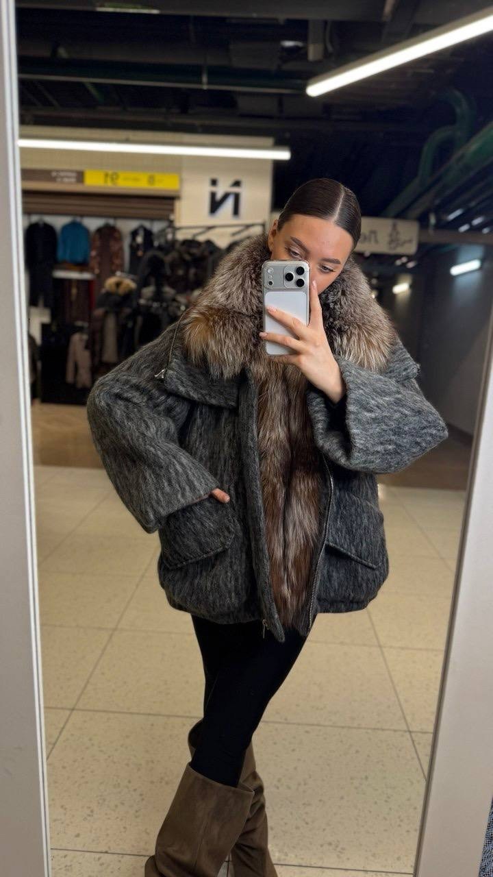 пуховики с мехом,куртка - пуховик с мехом,зимняя куртка-пальто оверсайз,женский пуховик,куртка-пуховик с мехом zz-6399-65-sr-en