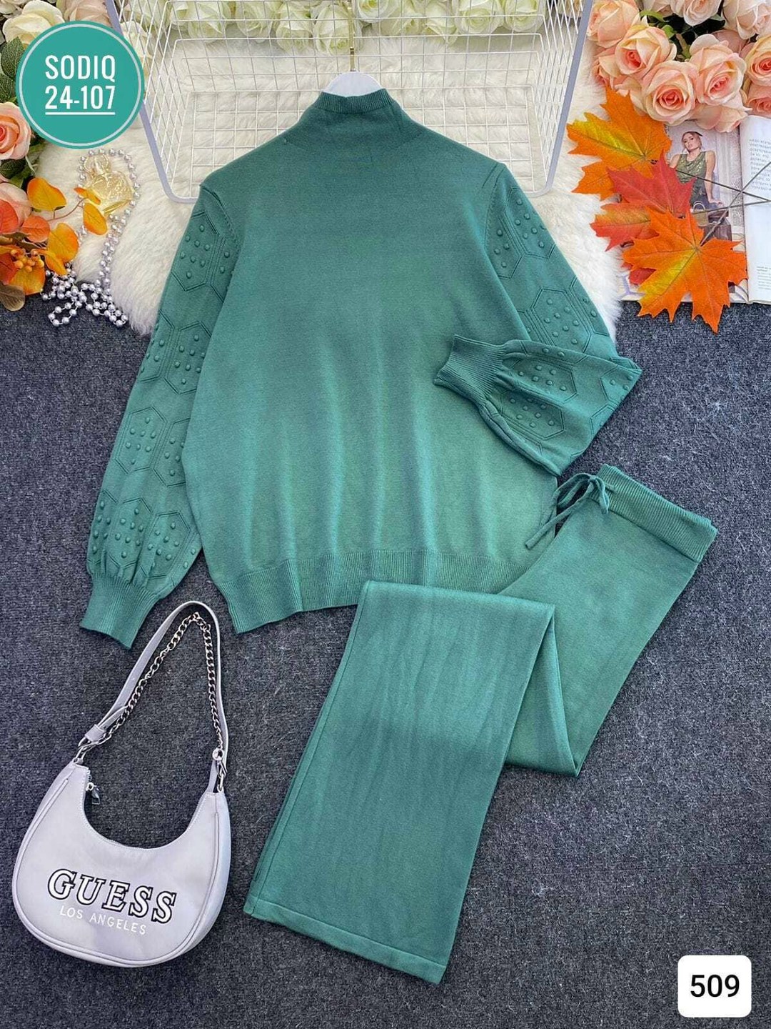 костюм двойка кашемир,трикотажные костюмы,женские костюмы,костюм женский кофта и штаны one size 42-48 арт. 1549637,костюм двойка женский