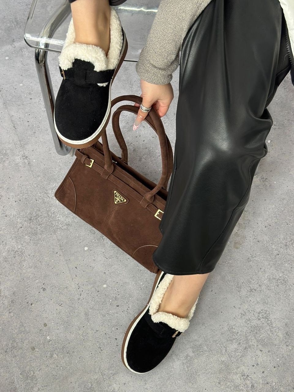 , на плоской подошве,женская ,лоферы зимние,повседневная