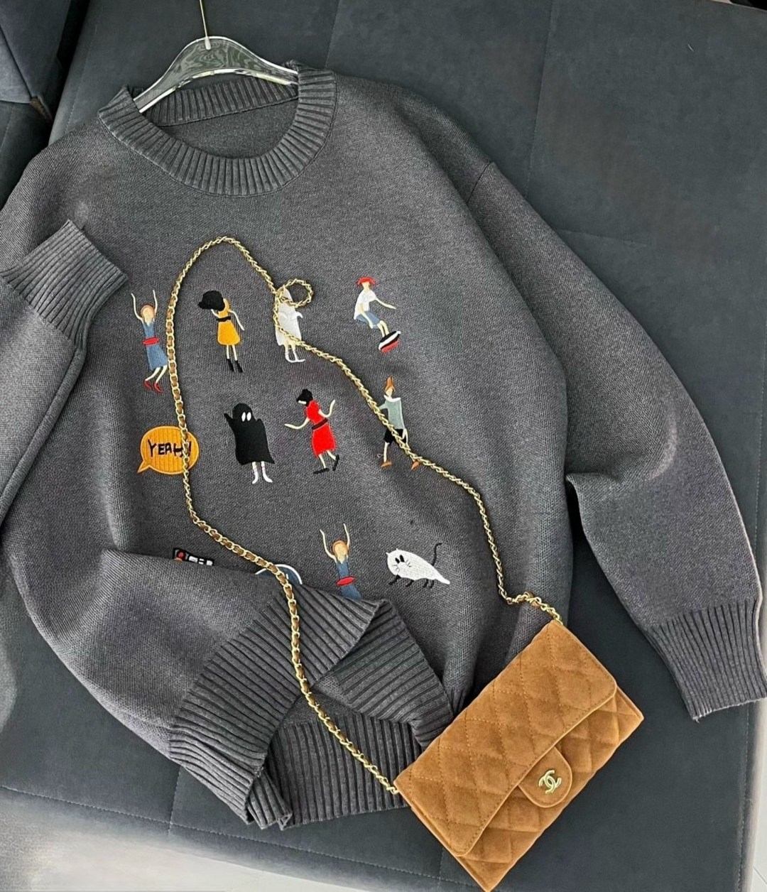 нежный свитер с собачками beststyle 540151261,свитшот женская,модные свитшоты,свитер с вышивкой,женская кофта