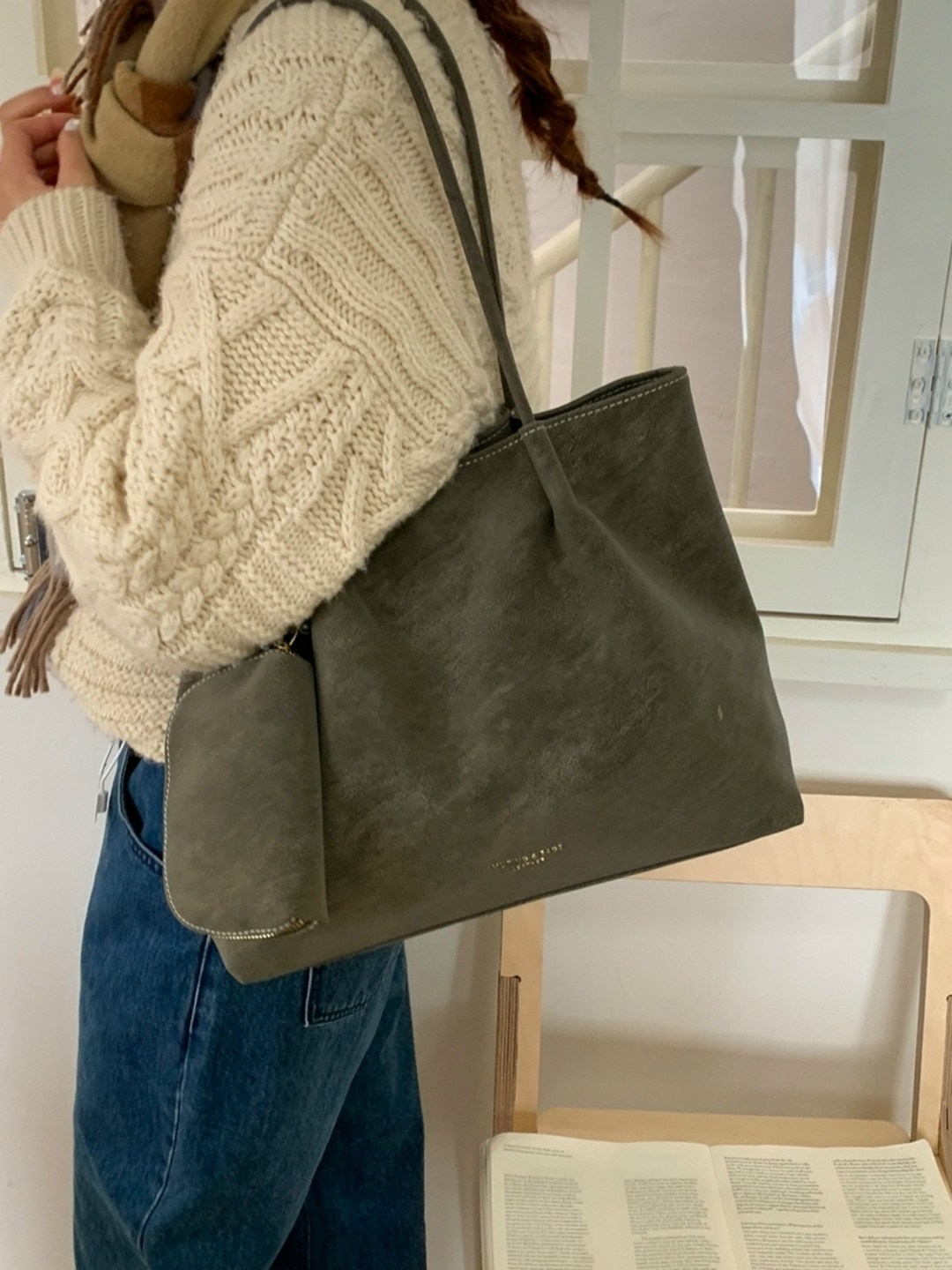 polene сумка замша,женская замшевая сумка polene 50-40х26х13 черная,сумка замшевая,женская черная замшевая сумка,сумка женская натуральная замша