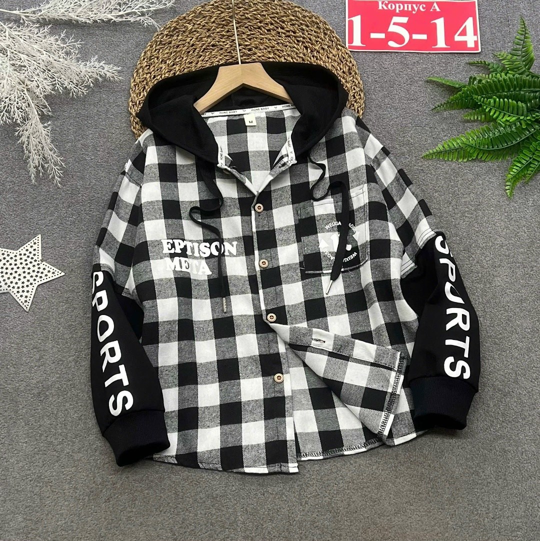 рубашка для мальчиков,рубашка с капюшоном для мальчика из футера,рубашка с капюшоном для мальчика,рубашка с капюшоном,рубашка в клетку для мальчика