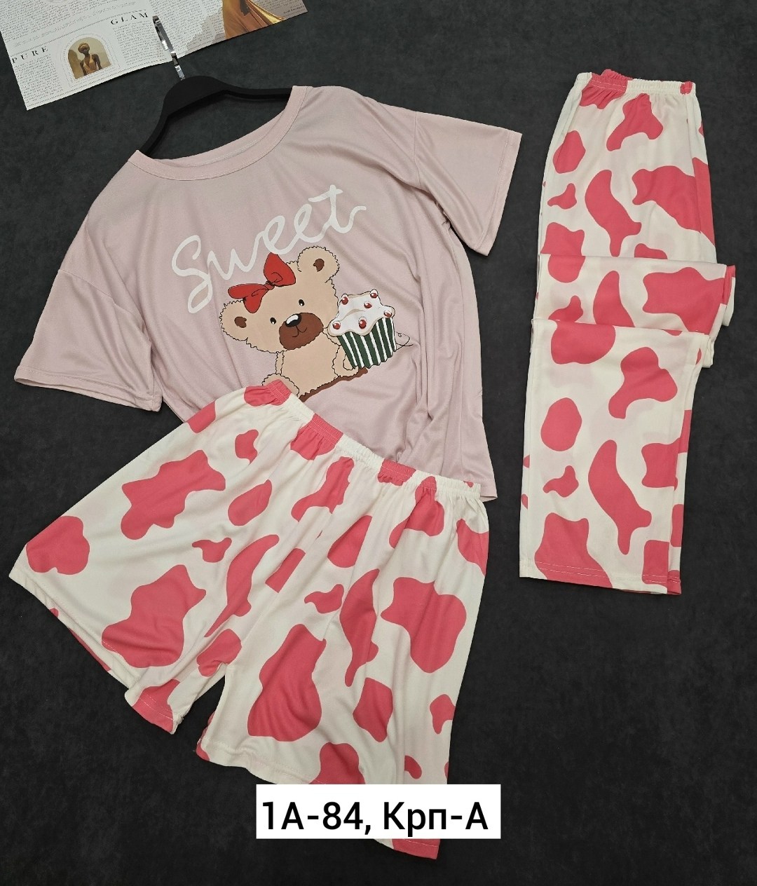 женские пижамы,пижама saimeiqi,пижама комплект,женские пижамы с коротким рукавом,saimeiqi пижама с мопсами