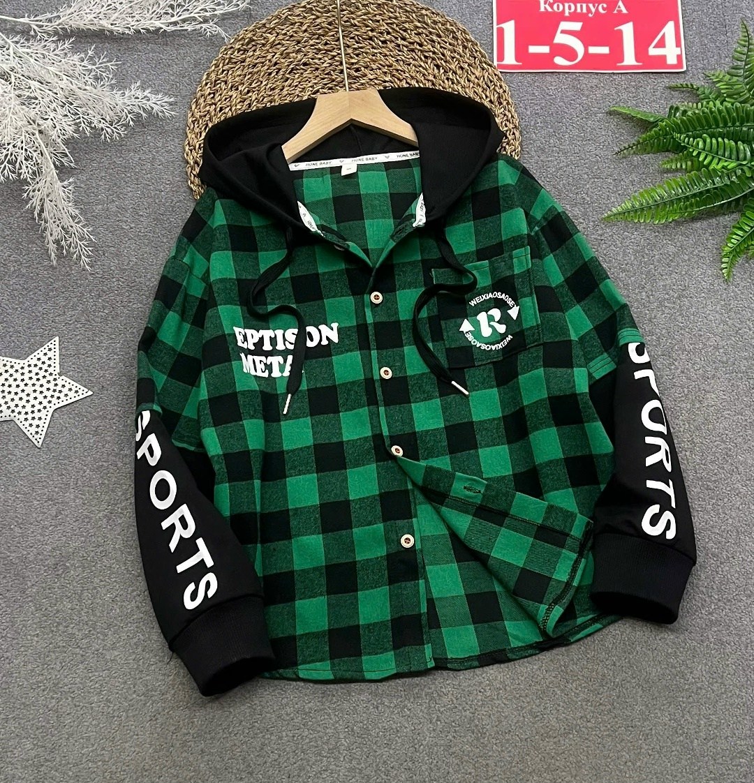 рубашка для мальчиков,рубашка с капюшоном для мальчика из футера,рубашка с капюшоном для мальчика,рубашка с капюшоном,рубашка в клетку для мальчика