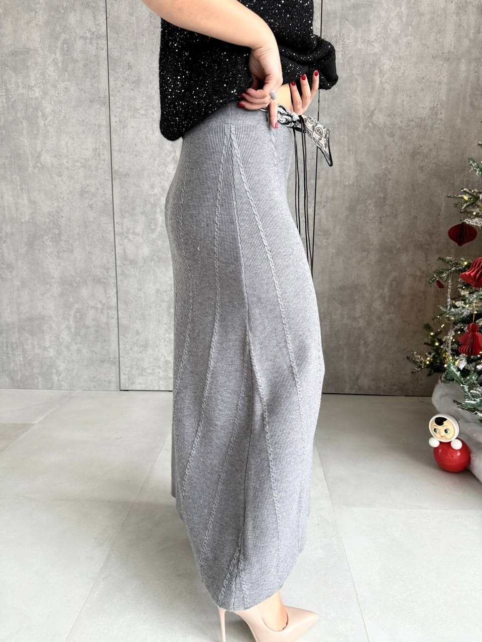 серая юбка,трикотажная юбка,юбка стильная,нарядная юбка,вязаная юбка