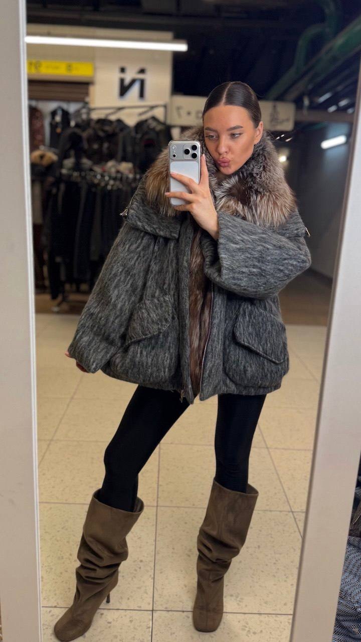 пуховики с мехом,куртка - пуховик с мехом,зимняя куртка-пальто оверсайз,женский пуховик,куртка-пуховик с мехом zz-6399-65-sr-en