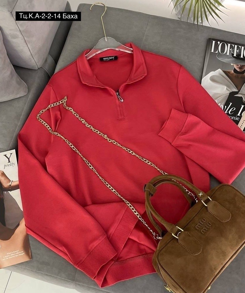 костюм женский happyfox hf9150 красный 44 ru,свитшот женская,женская кофта,женский костюм из футера двухнитки happyfox,женское толстовка