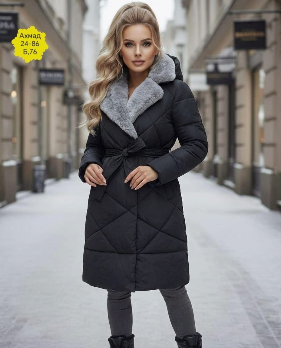 пальто стеганое зимнее cosas caliente,стеганое зимнее пальто,куртка женская зимняя,пальто зимнее стёганное длинное с капюшоном,стеганое женское пальто