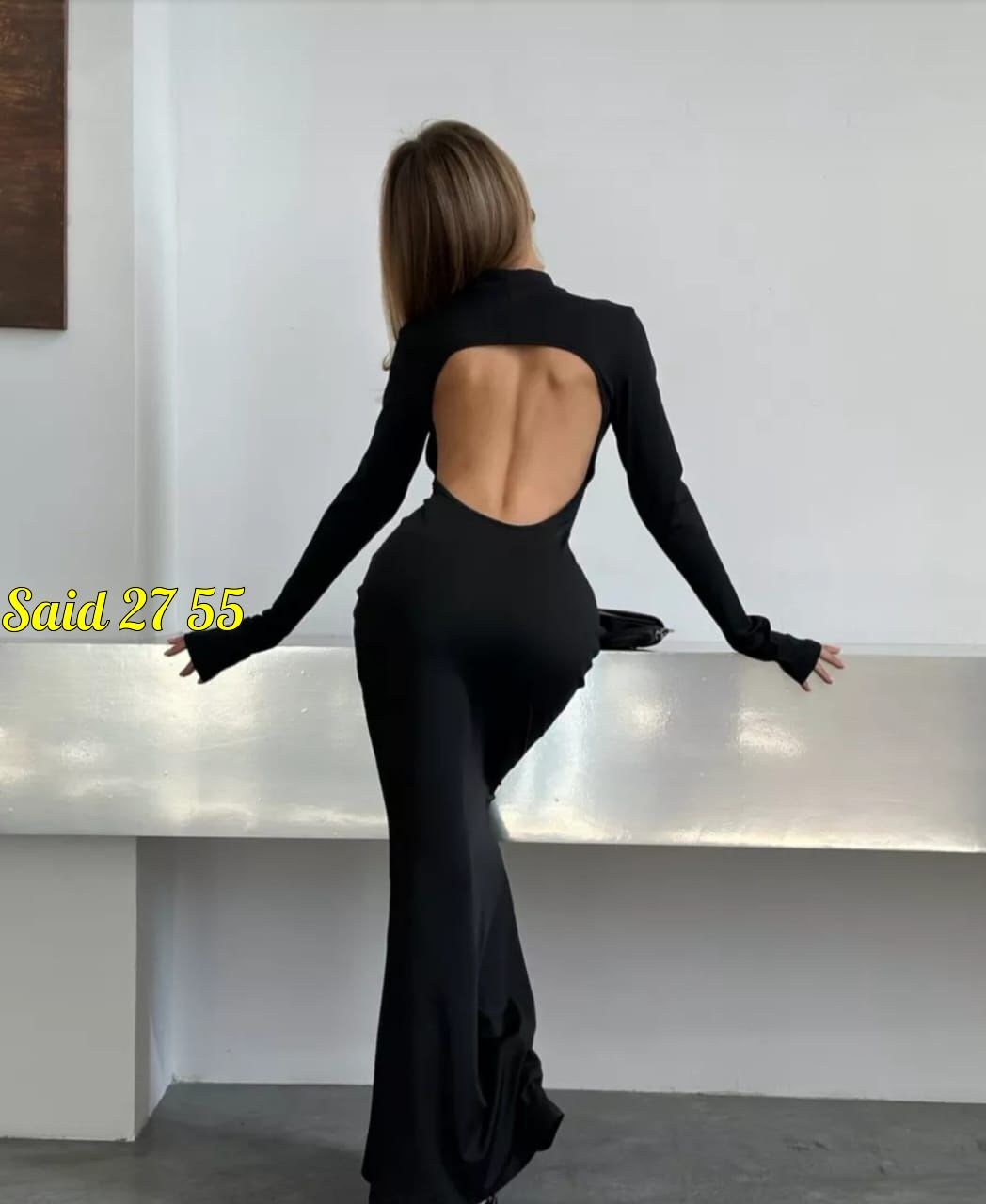 платье приталенное с вырезом на спине черное,платье с открытой спиной,платье,платье приталенное с вырезом на спине emberens,платье женский emberens черный вечерний/праздничный длинный полиэстер, эласт