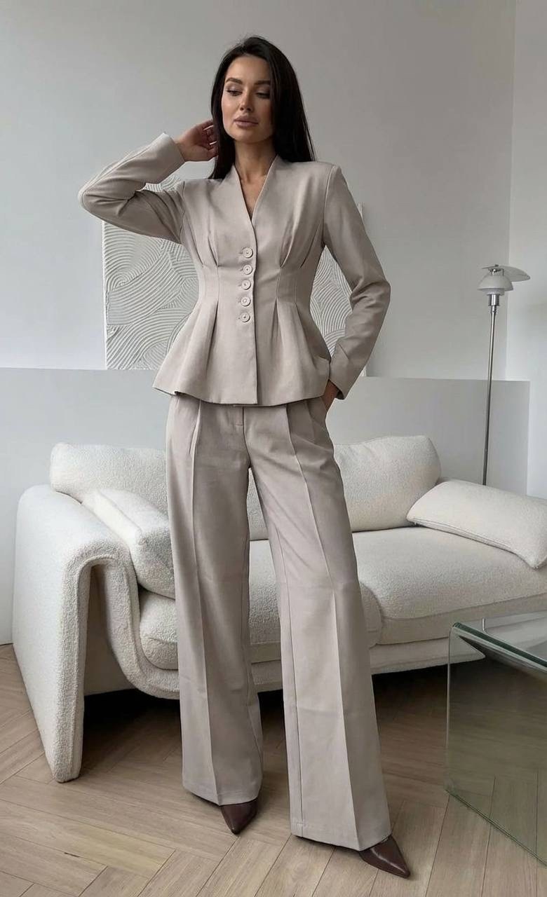 брючный костюм деловой с пиджаком sanro 322318520,брючный костюм,брючный костюм женский,брючный костюм империал женский,деловой брючный костюм