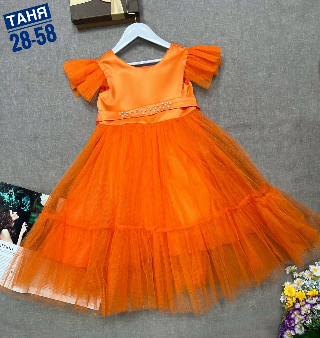 платье для девочки,платье нарядное,платье нарядное для девочки,оранжевое платье для девочки,платье девочки tmumcdad оранжевый