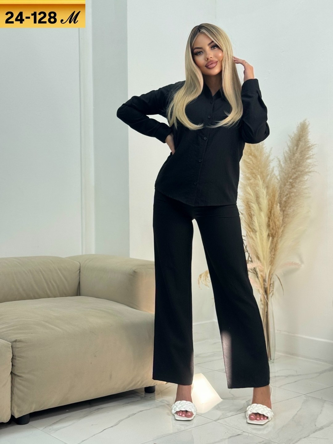 костюм летний со штанами жатка leyla secret,женские костюмы,костюм с брюками,костюм двойка женский,брючные костюмы женские