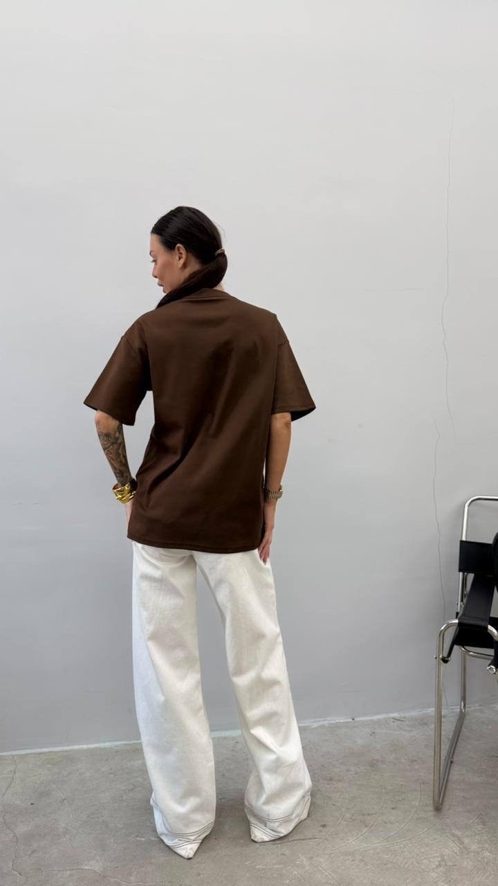 женская футболка,футболка y2k оверсайз zi-bella цвет шоколадный,футболка оверсайз,футболка y2k оверсайз,футболки и топы