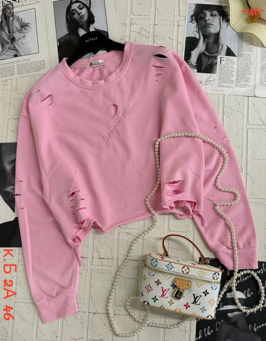 женские кофты,кофта оверсайз модная рваная с дырками kk fashion,свитшот розовый,женский свитшот,свитер кофта