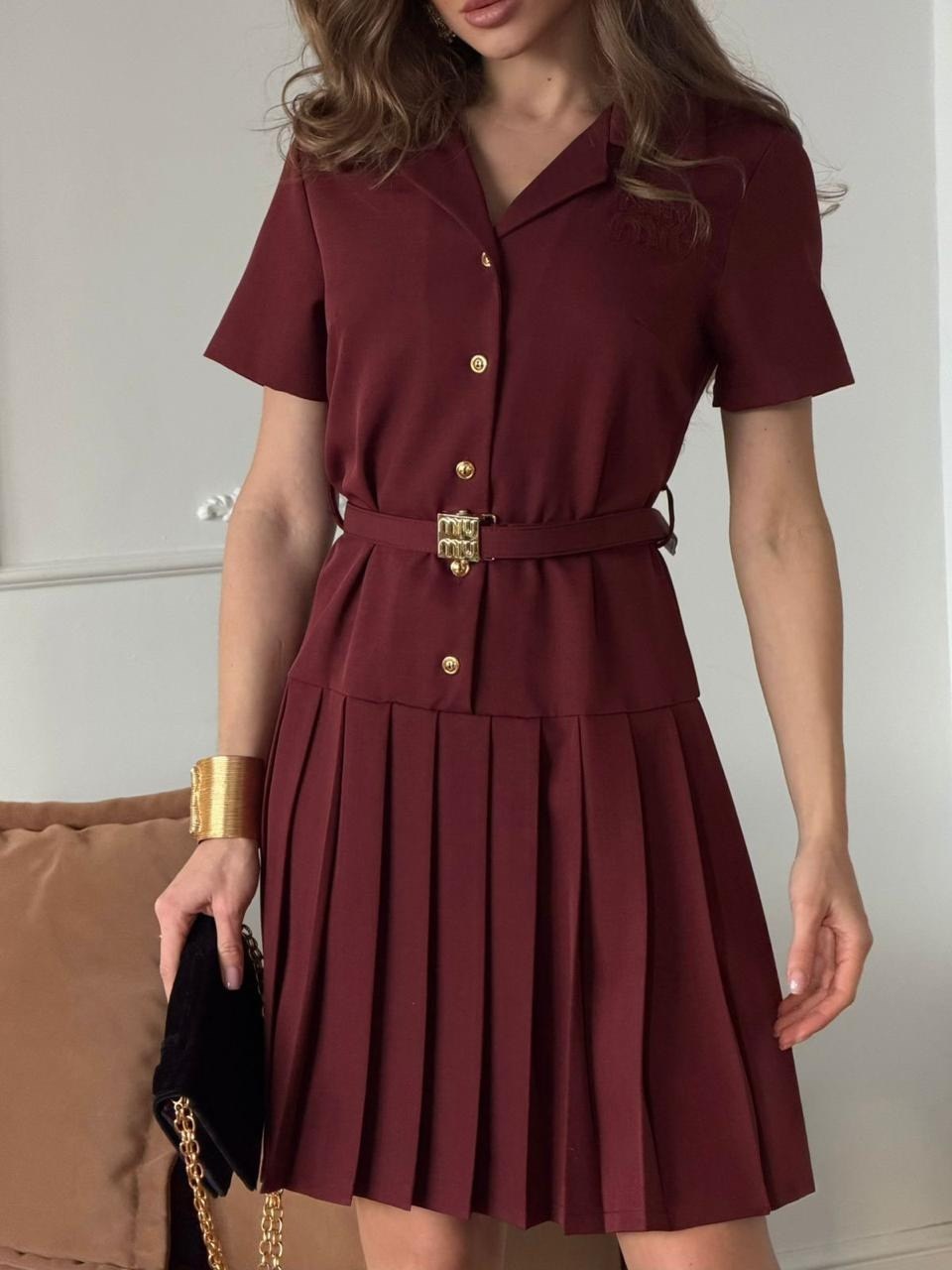 платье плиссе,платье женские,платье,бордовое платье,платье стильное