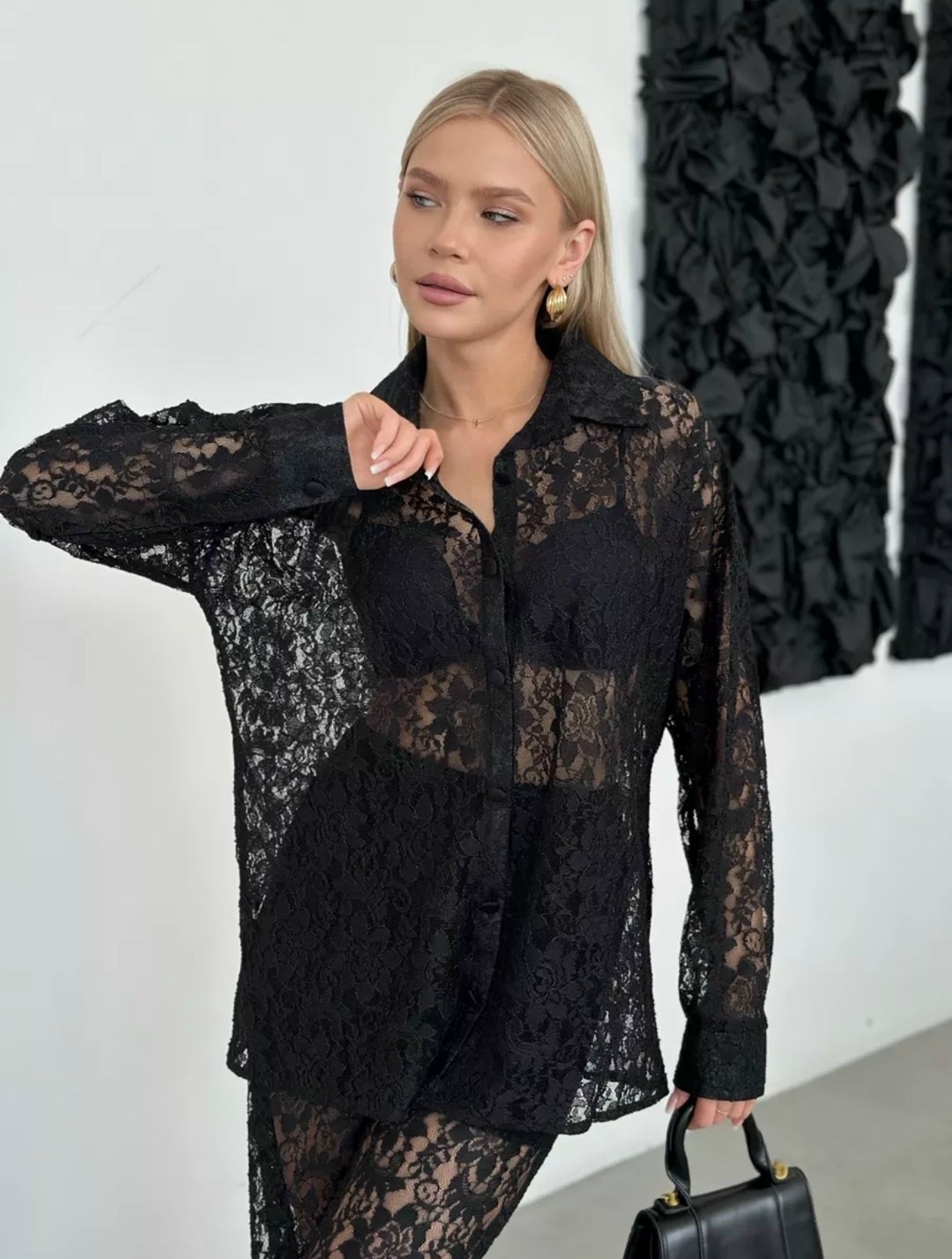 костюм кружевной брючный с поясом гипюр emberens,костюм кружевной брючный с поясом гипюр emberens цвет черный,костюм женский кружевной брючный emberens,костюм из гипюра,костюм брючный кружевной embere