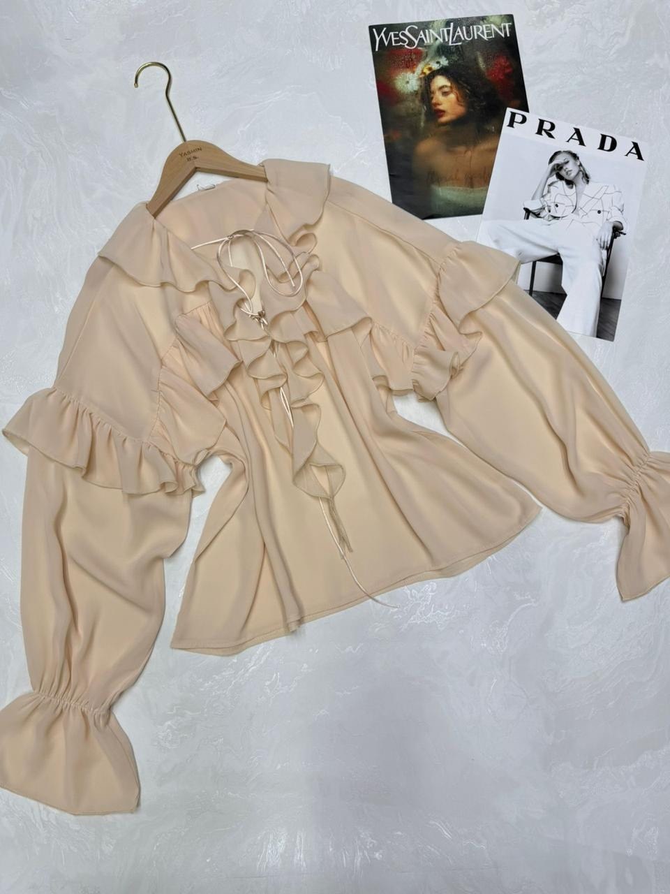 блуза шифоновая,блуза с воланами,элегантная блузка,стильная блузка,блузка с оборками