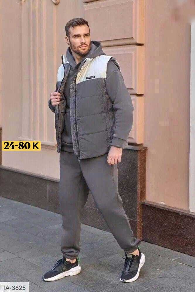 спортивный костюм тройка с жилеткой,мужские спортивные костюмы,костюм на флисе,мужская спортивная одежда,жилетка на синтепоне