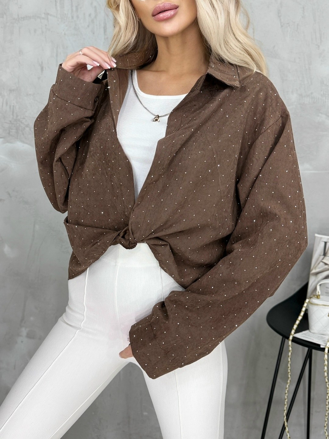 женская рубашка,блузка стильная,женская блуза,рубашка коричневая,рубашка