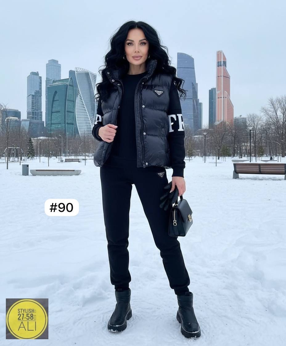 жилетка женская,спортивный костюм женский тройка,женский костюм тройка,костюм тройка с курткой black&brand,теплый костюм