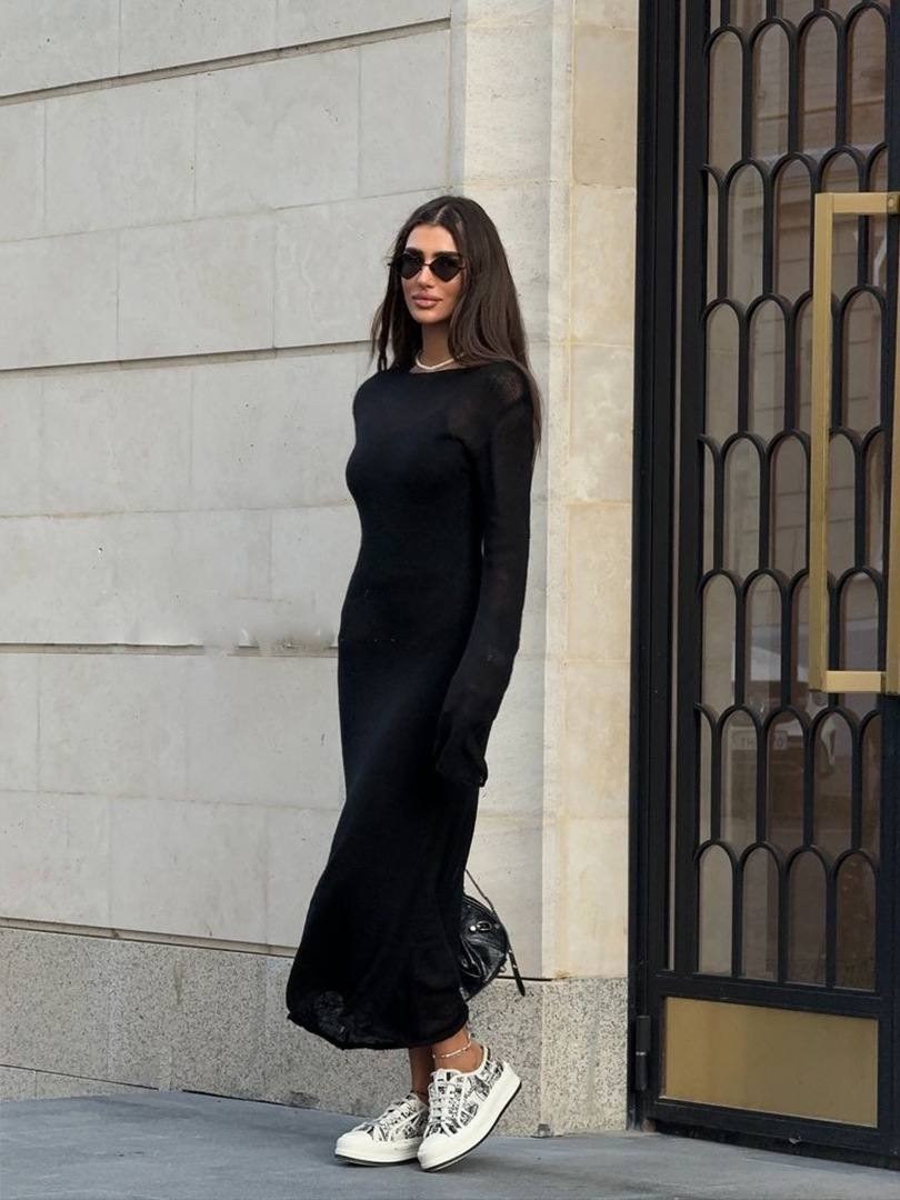 вязаное длинное платье,платье лапша черное,трикотажное платье,длинное платье,трикотажное длинное платье