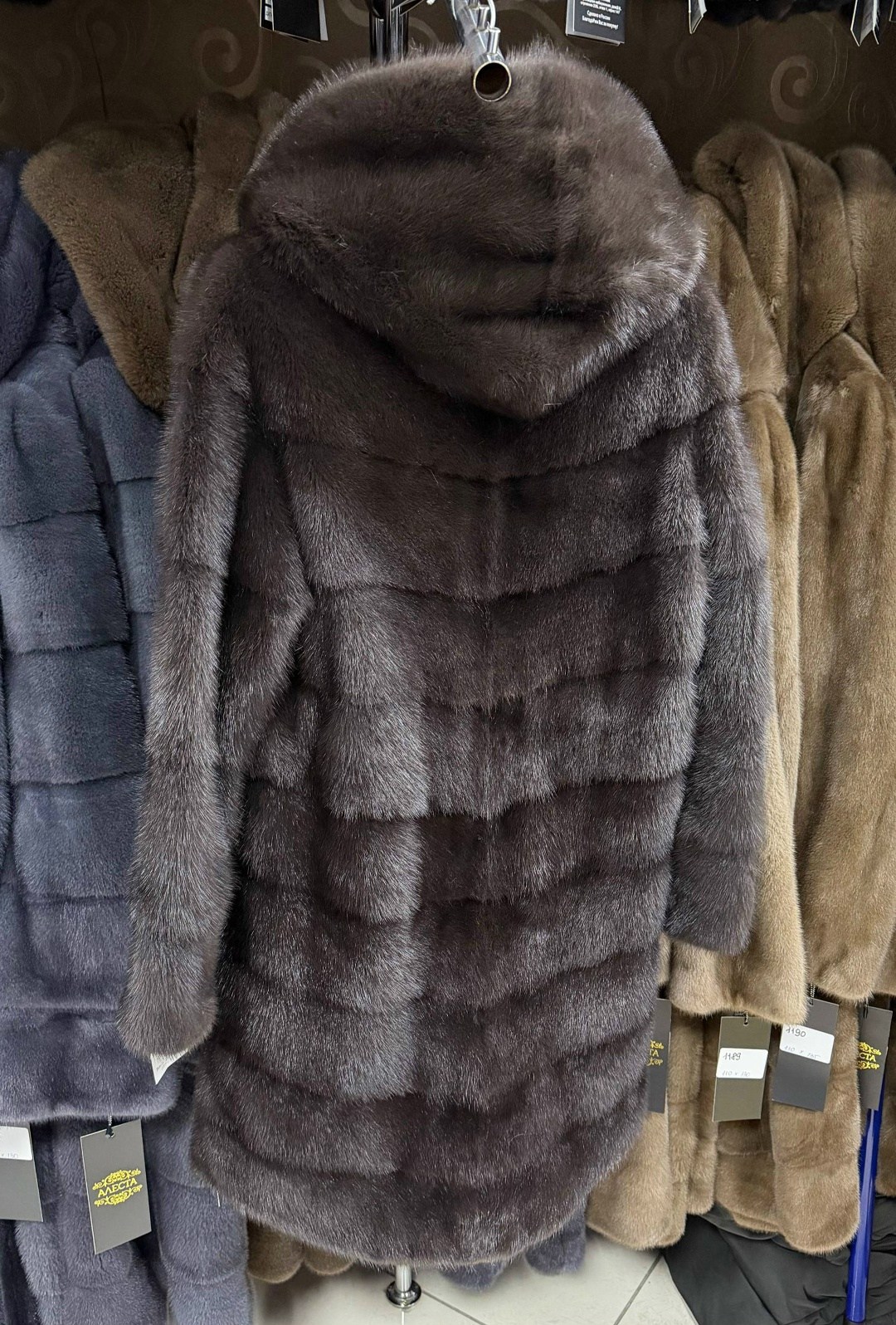 шубка из меха европейской норки с капюшоном,норковая шуба,шубка из меха европейской норки с капюшоном цвет лаванда,шубка из меха европейской норки с капюшоном цвет капучино,шубка из меха европейской н