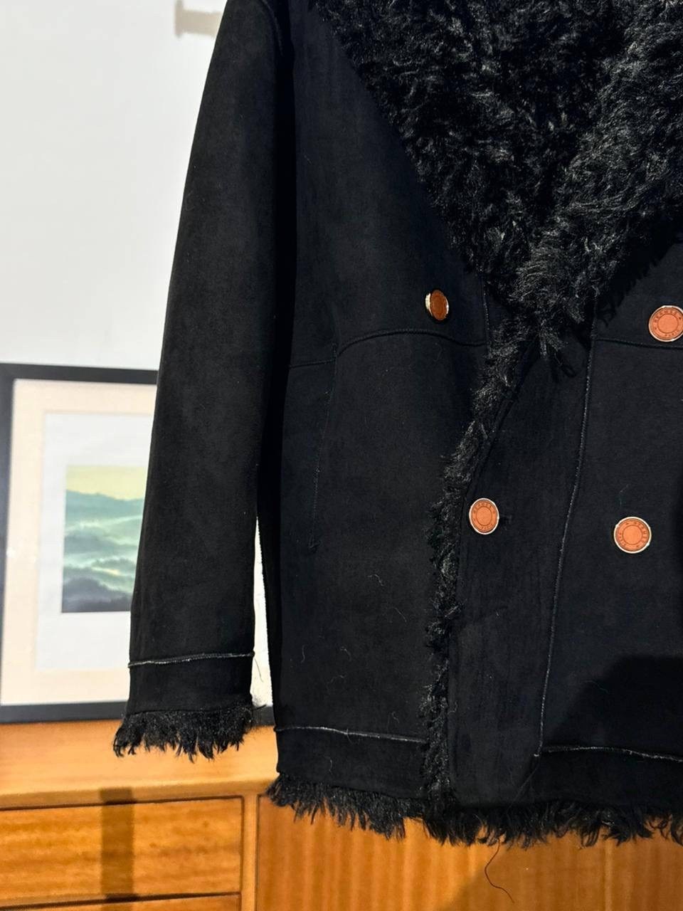 дубленка женская,дубленка черная,женская дубленка из натурального меха,дубленка из натурального меха,полупальто оверсайз